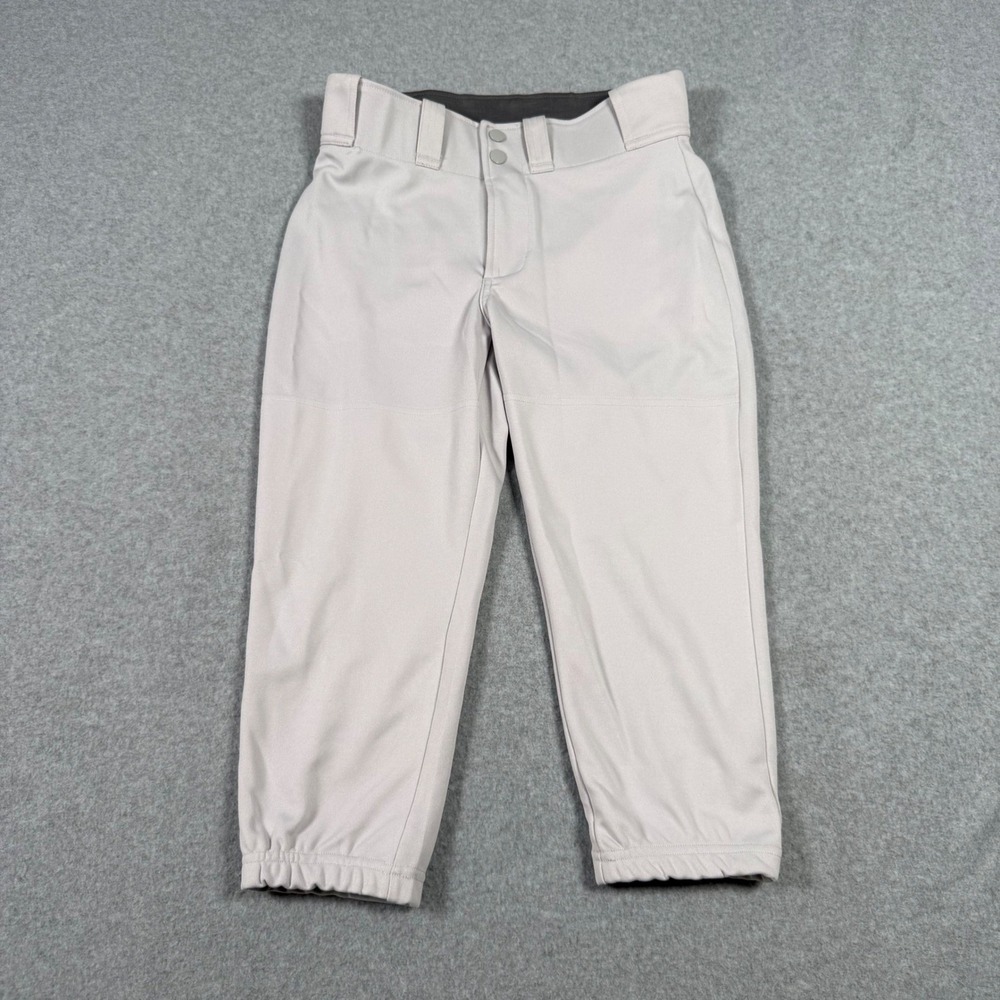 Mizuno Softball Pants Womens Small Gray Athletic Knicker Belted Back to School